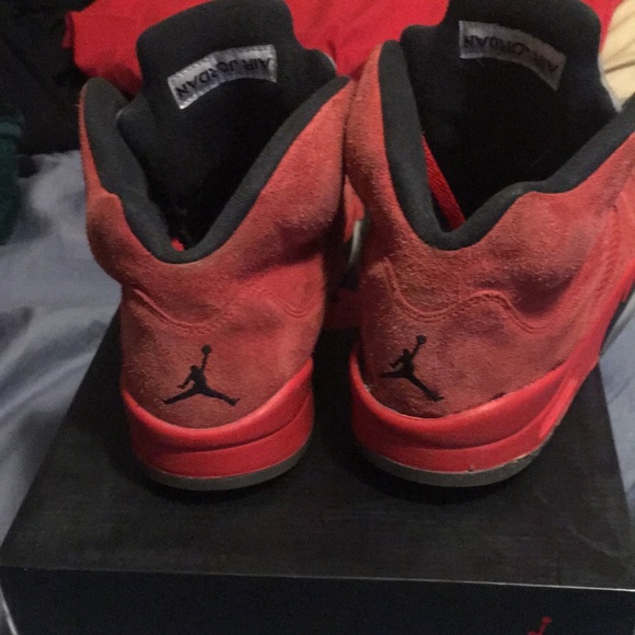 Jordan 5 red suede - Picture 2 of 8
